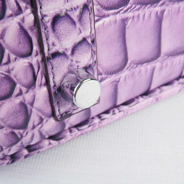 High Quality Fake Hermes Birkin 35CM Max Crocodile Veins Leather Bag Purple 6089